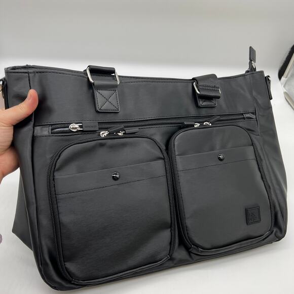 IHKWIP Cargo Catchall Tote with Two Crossbody Straps Metallic Black - Picture 5 of 13